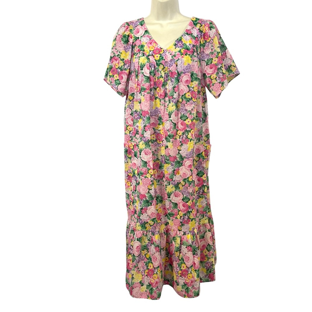 Floral Maxi House Coat Mumu Dress
